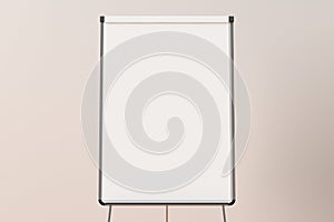 Blank flip chart standing