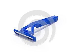 closeup blue razor isolated details