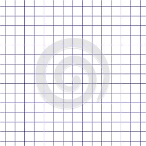 Closeup blue square grid paper background vector. Matematic grid background.