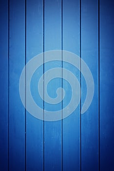 Closeup of blue wood planks texture background