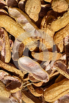 Closeup of boiled peanuts shell