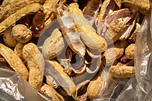 Closeup of boiled peanuts shell