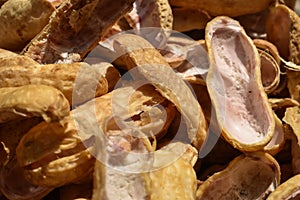 Closeup of boiled peanuts shell