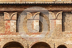 Closeup of the Bologna City Hall - Ancient Accursio palace in Piazza Maggiore photo