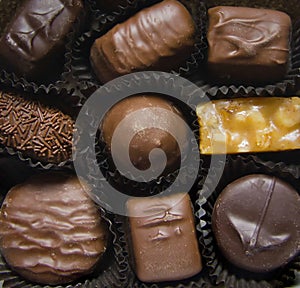 Closeup of Boxed Chocolates photo