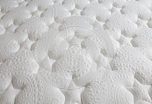 Closeup of brand new clean texture white surface mattress