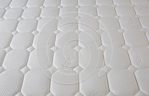 Closeup of brand new clean texture white surface mattress