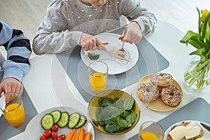 Closeup of a breakfast scene