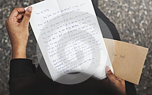 Closeup of breakup letter