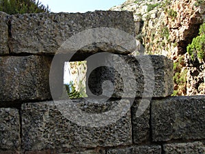 Closeup of the British army WatchGuard wall under the sunlight in Birzebbuga in Malta