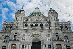 Closeup of the British Columbia Legislature dome located at Victoria British Columbia Canada