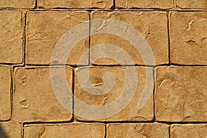 Closeup brown brick wall background, Seamless rustic solid surface concrete texture