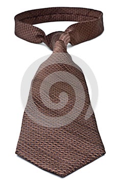 Closeup of a brown business tie