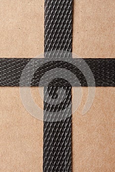 Cardboard with strapping