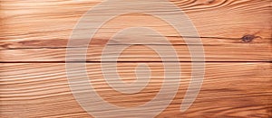 Closeup of a brown hardwood floor plank with a grainy texture