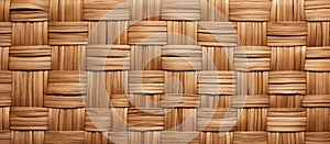 Closeup of a brown hardwood wicker basket texture