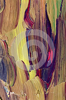 Closeup of brush-strokes of an an oilpainting