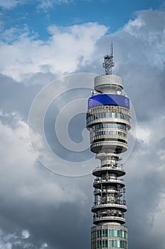 Closeup BT tower top, London, Great Britain photo