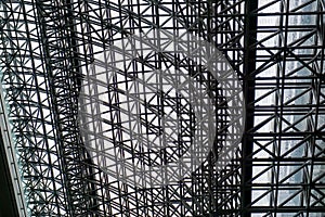Closeup building structure in black and white mono tone color