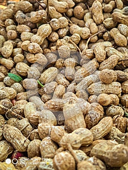 Closeup of bunch of peanuts