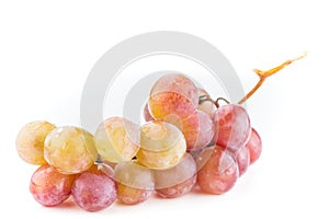 Closeup of a bunch of yellow and red grapes