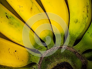 Closeup of a bundle of banana