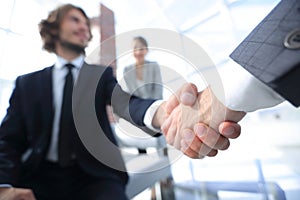 Closeup of a business hand shake