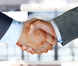 Closeup of a business hand shake