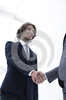 Closeup of a business handshake