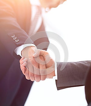 Closeup of a business handshake