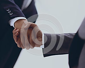 Closeup of a business handshake