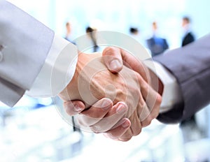 Closeup of a business handshake