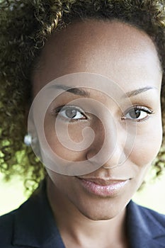 Closeup Of Businesswoman Outdoors