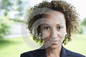 Closeup Of Businesswoman Outdoors