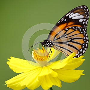 Closeup butterfly on flower nature background