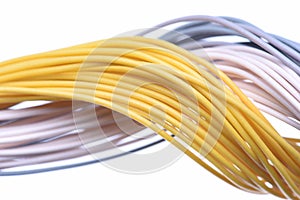 Closeup of cable and wire in internet network systems