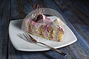 Closeup of cake slice