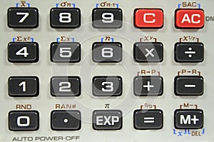 Closeup Calculator Keyboard