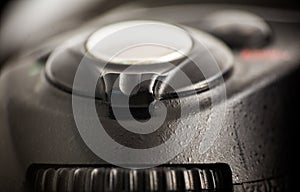 Closeup on camera mode selection dial