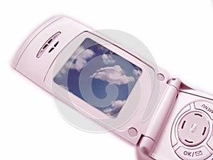 Closeup of Camera Phone - Pink