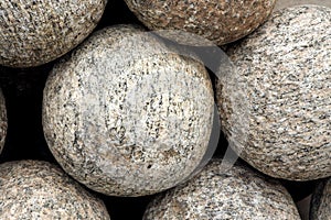Closeup of canon balls showing granite texture