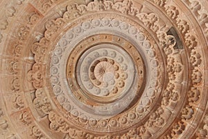 Closeup of a carving on the palace Pragma Hal, India