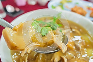 Closeup Chinese food Shark fin soup
