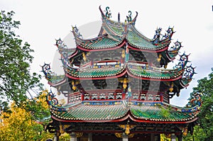Closeup of Chinese Temple Pagoda