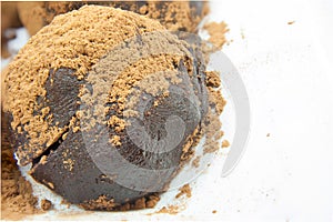 Closeup Chocolate ball.