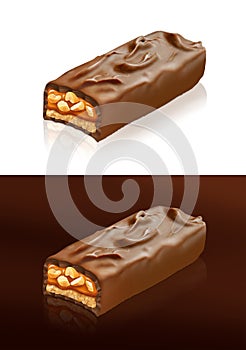 Closeup of chocolate bar with clipping path