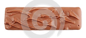 Closeup of chocolate bar isolated on white