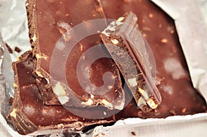 Closeup Chocolate in Foil