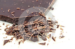 Closeup of chopped chocolate