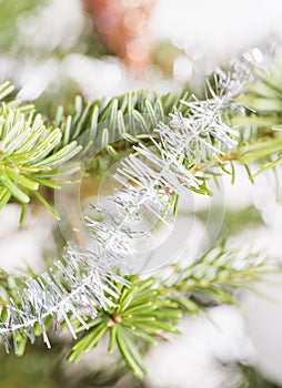Closeup of christmas tree decoration